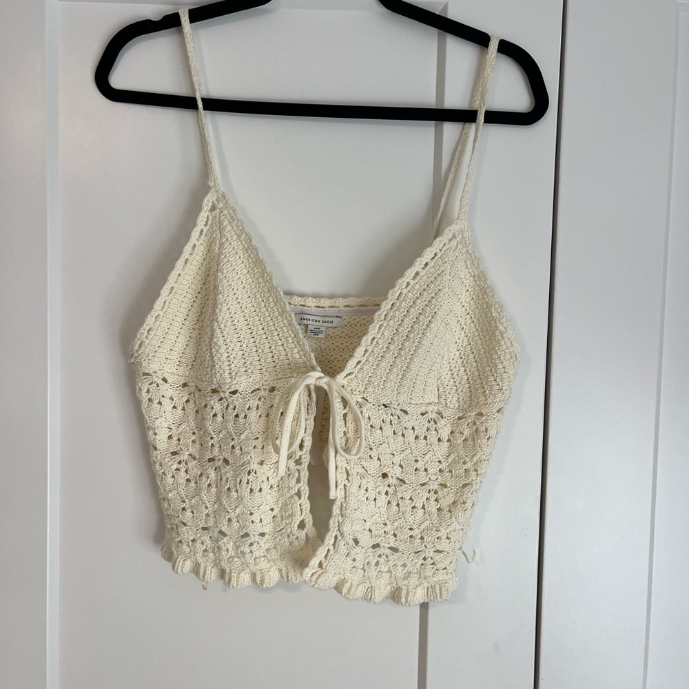 American Eagle Outfitters Cream Crochet Camisole